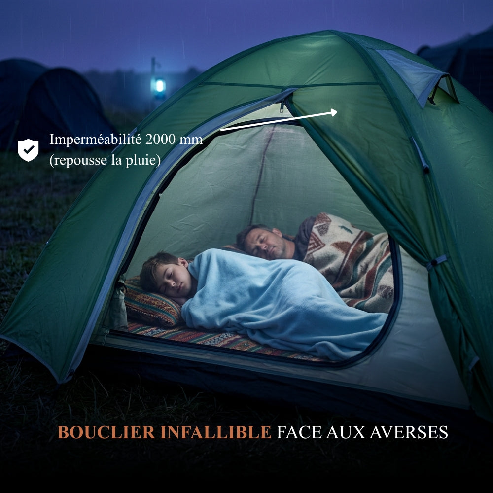 Tente de camping dôme 2 places en aluminium
