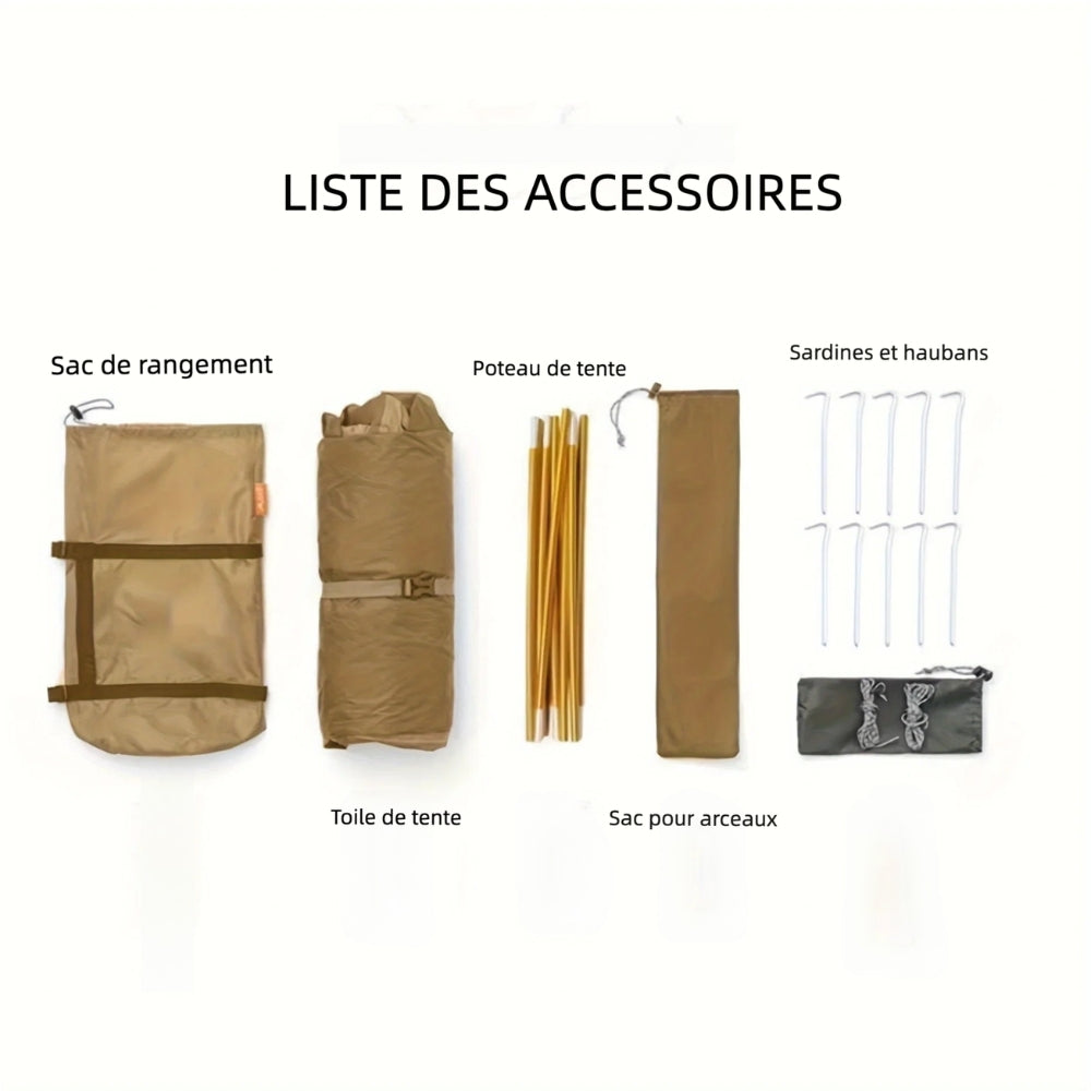 Tente de camping dôme 2 places en aluminium