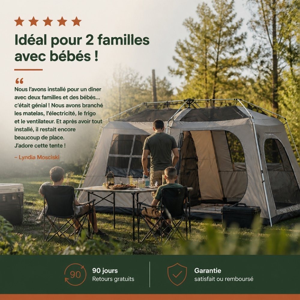 Tente camping familiale XXL | La Villa Express