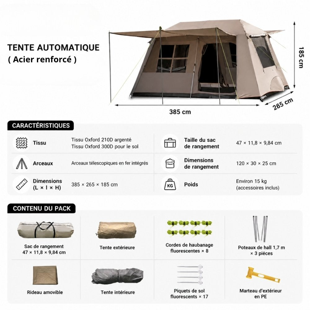Tente camping familiale XXL | La Villa Express