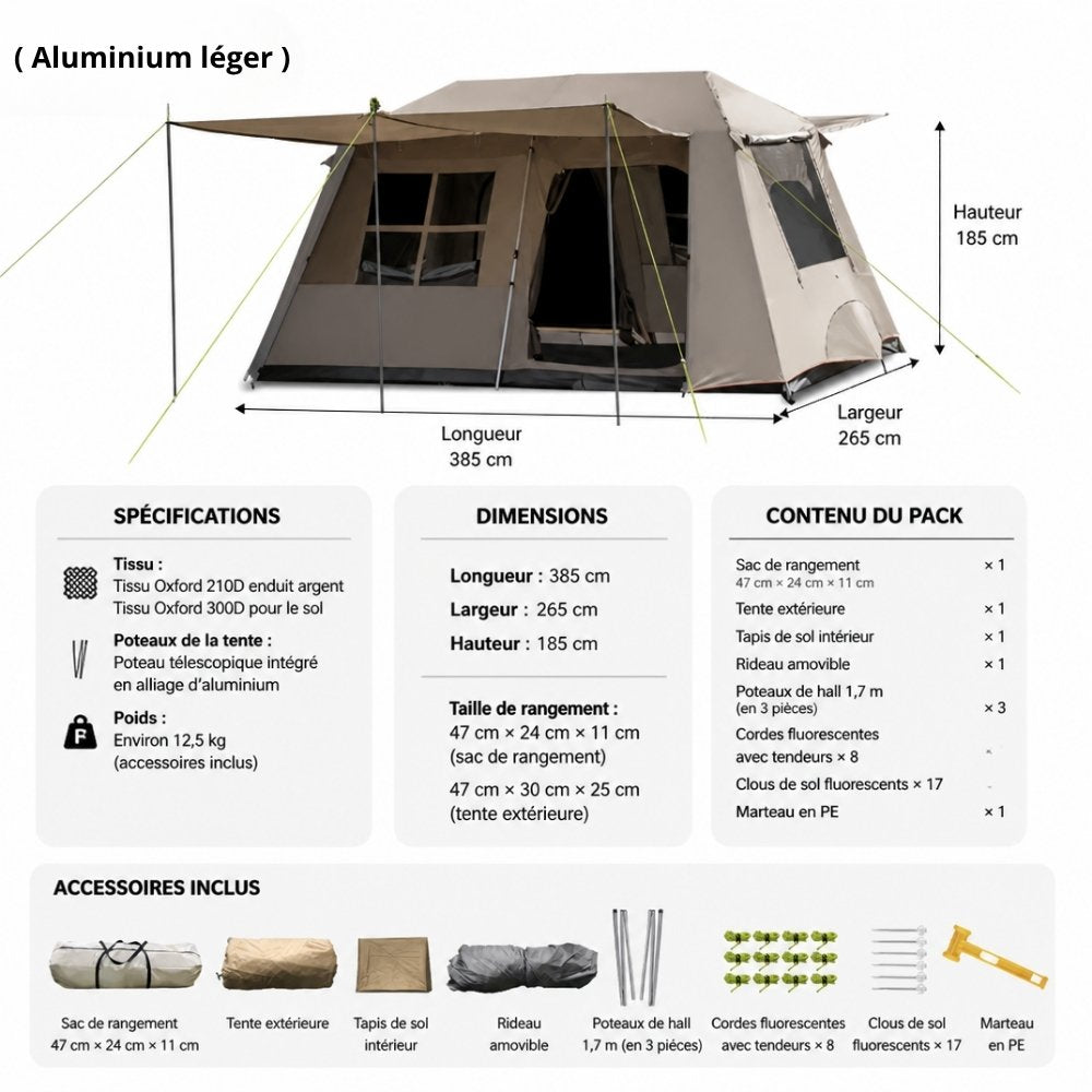 Tente camping familiale XXL | La Villa Express