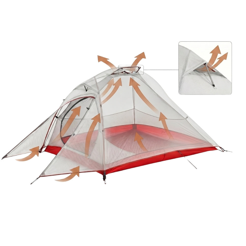 Tente de camping ultra-légère 2 places | Imperméabilité Pro