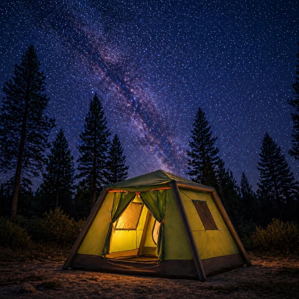 Tente de camping gonflable familiale 3 à 4 places