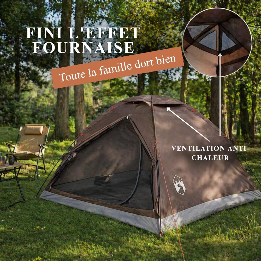 Tente camping familiale 3-4 places | Le dôme marron