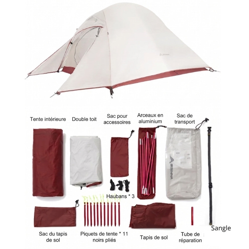 Tente de camping ultra-légère 2 places | Imperméabilité Pro
