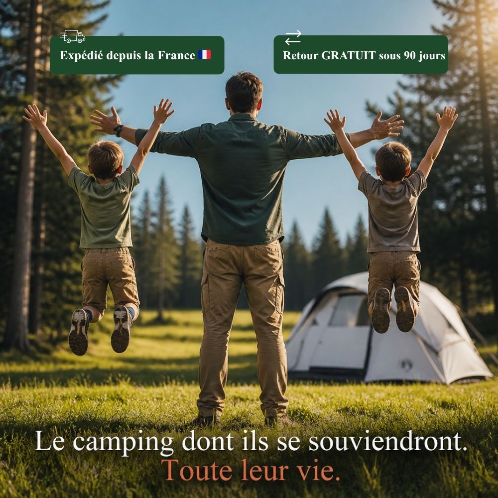 Tente de camping 4 places blanche | Technologie Blackout