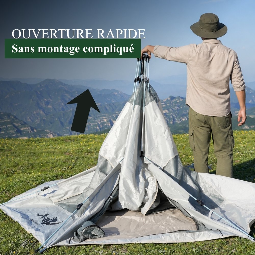 Tente camping 4 places | Ouverture automatique hexagonale