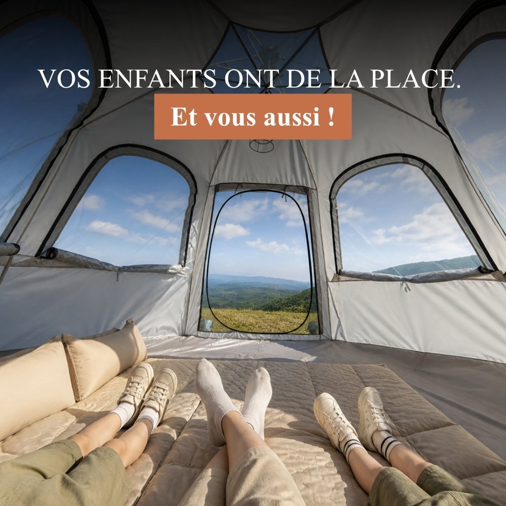 Tente camping 4 places | Ouverture automatique hexagonale