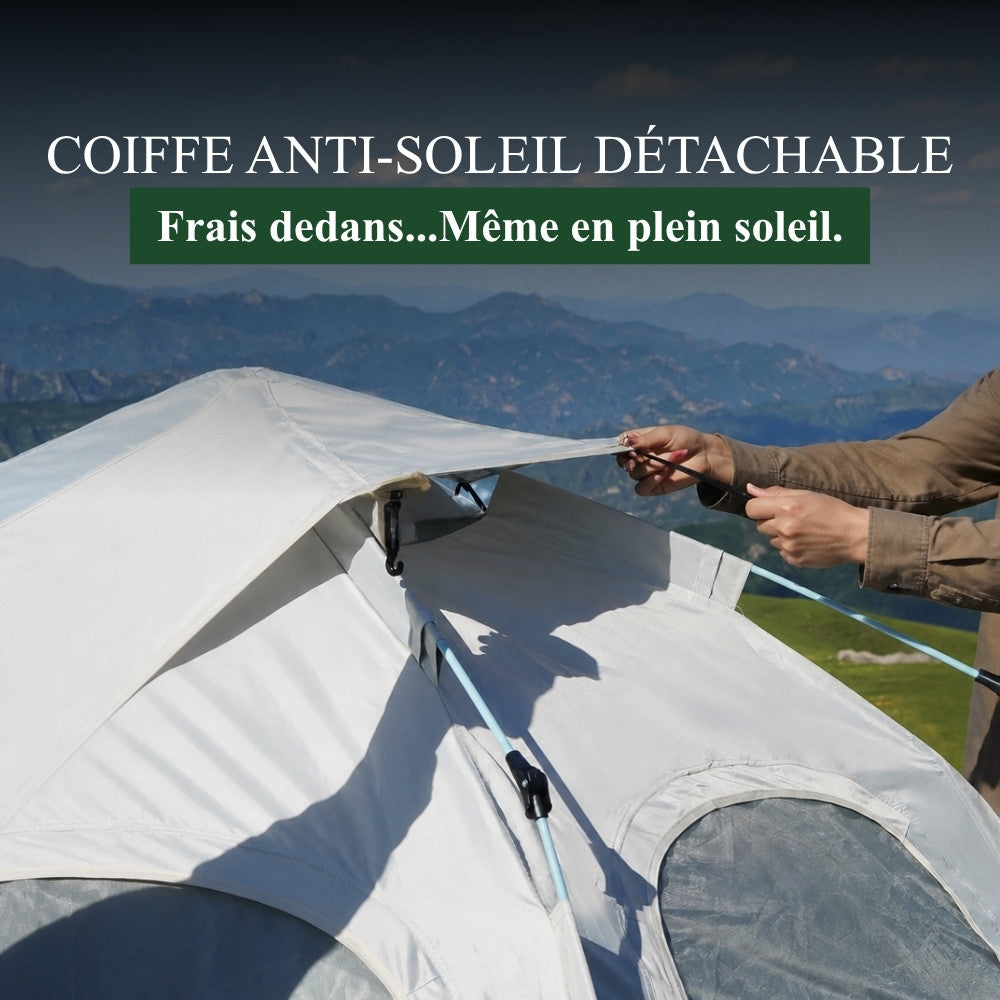 Tente camping 4 places | Ouverture automatique hexagonale