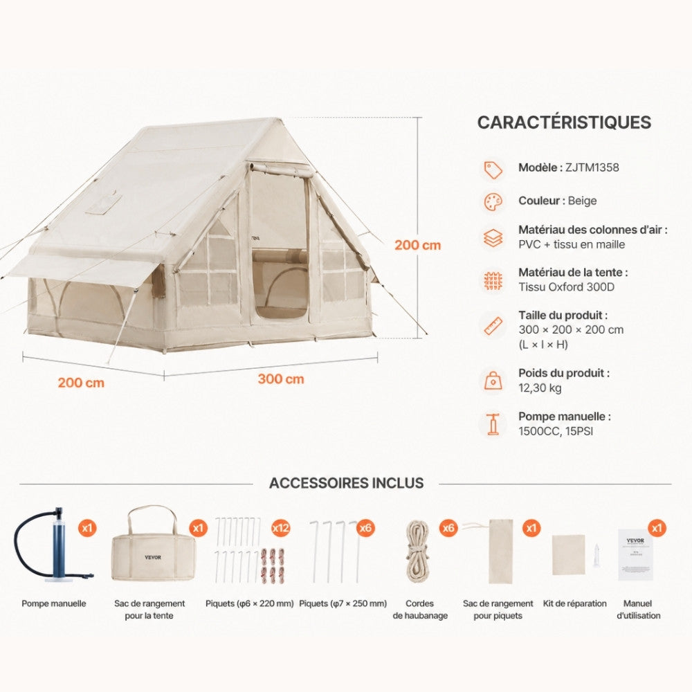 Tente camping familiale gonflable | L'Air Lodge