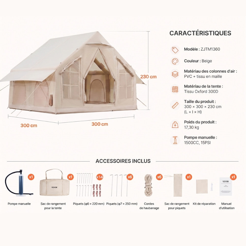 Tente camping familiale gonflable | L'Air Lodge