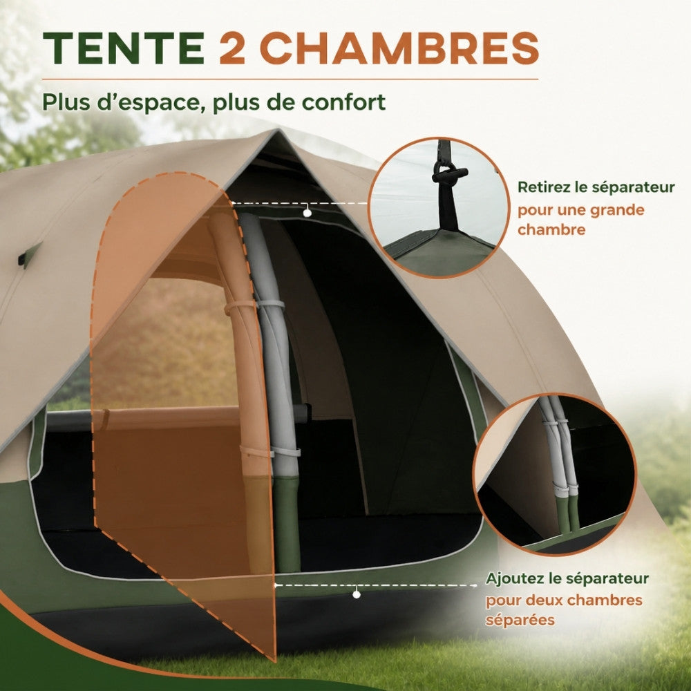 Tente camping familiale 2 Chambres "Le Lodge Twin" | 6 à 8 Places