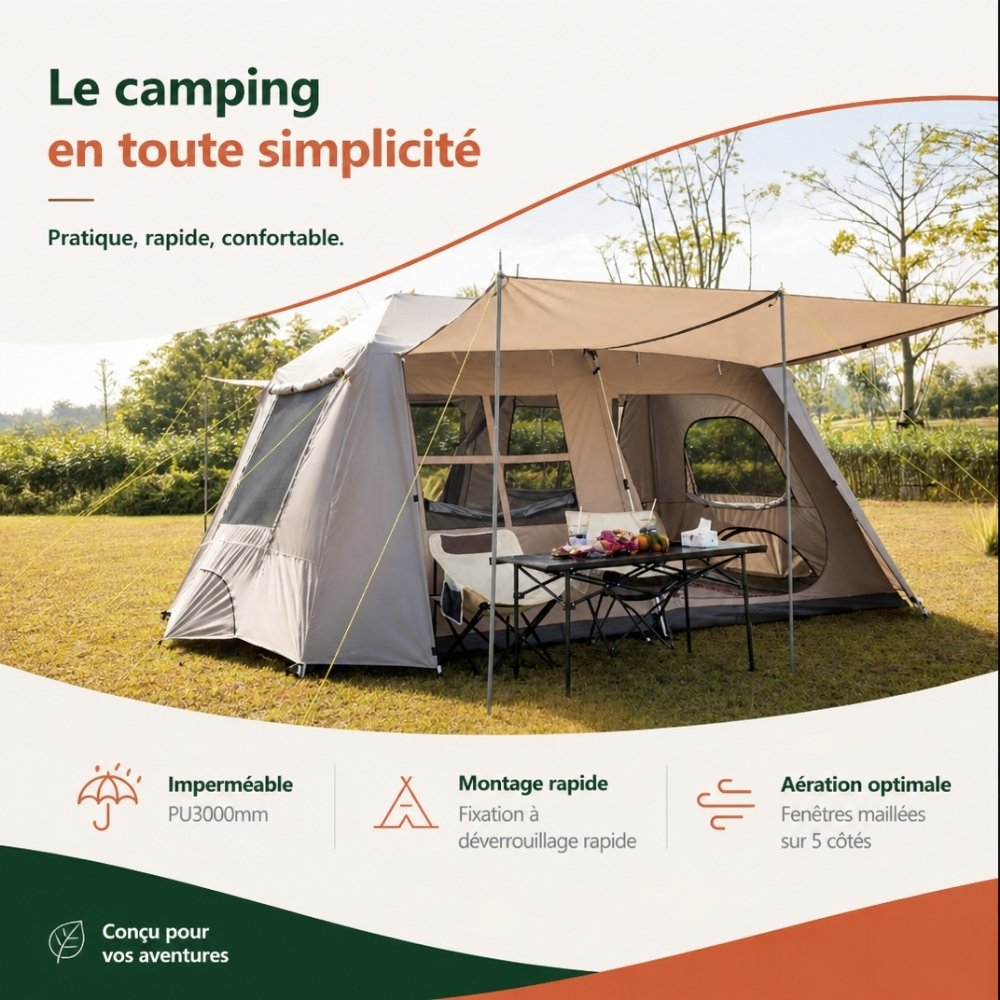 Tente camping familiale XXL | La Villa Express